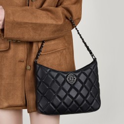 头层牛皮包包女士2024新款链条斜挎包小香风腋下包通勤包百搭金典