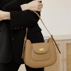马鞍包牛皮包包女设计感小众女包2024新款单肩斜挎包春