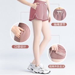 Fake two -piece fitness drawing shorts, shorts, summer defense, light, loose casual breathable, morning run sports speed dry pants