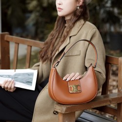 经典百搭马鞍包腋下包真皮女包凯旋门包包2024新款单肩斜挎包女包