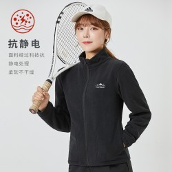 摇粒绒外套男女秋冬款双面绒户外服装抓绒冲锋衣内胆立领开衫夹克