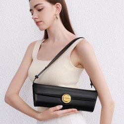 2024 French stick bag leather women's bag high -level sense light luxury cross -shoulder axillary bag niche simple fashion handbags