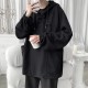 白色华夫格卫衣男连帽秋季情侣装美式复古外套oversize慵懒风衣服