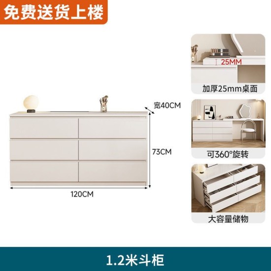 轻奢床小户型可伸缩柜现代简约斗柜梳妆一体尾柜化妆桌梳妆台卧室