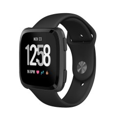 适用fitbit versa2 lite表带反扣硅胶表带单色运动内扣厂家直销