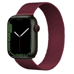 适用苹果手表米兰表带apple watch7代不锈钢米兰尼斯磁吸表带