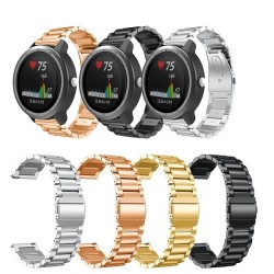 适用佳明vivoactive3三珠表带Forerunner645不锈钢金属表带