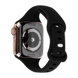 适用苹果手表硅胶表带apple watch瘦身款女生用小蛮腰时尚表带