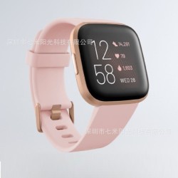 适用fitbit versa2硅胶表带 versa lite官方同款彩扣替换运动表带