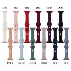 适用苹果手表硅胶表带apple watch瘦身款女生用小蛮腰时尚表带