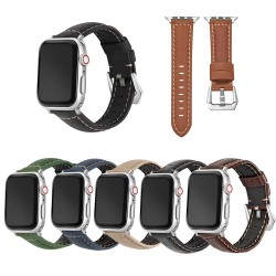 适用苹果胖纳海真皮表带apple watch用运动皮表带