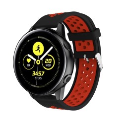 适用三星galaxy watch active双色表带金属扣硅胶运动透气替换带