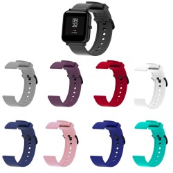 适用米动青春1S单色表带黑扣硅胶表带华米amazfit bip现货批发