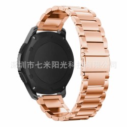 适用三星galaxy watch active三珠表带优质不锈钢金属盖乐世表带