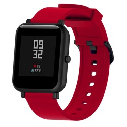 适用米动青春1S单色表带黑扣硅胶表带华米amazfit bip现货批发