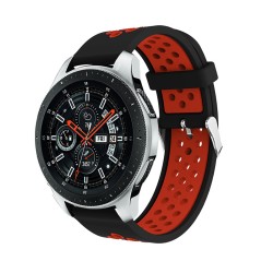 适用三星gear S3双色表带硅胶针扣透气款方扣运动表带