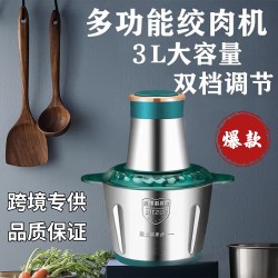 亿多米家用绞肉机3L不锈钢电动绞馅机批发商用小型切菜厨房料理机