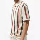 Striped color contrast casual shirt   欧美条纹撞色休闲毛织衫